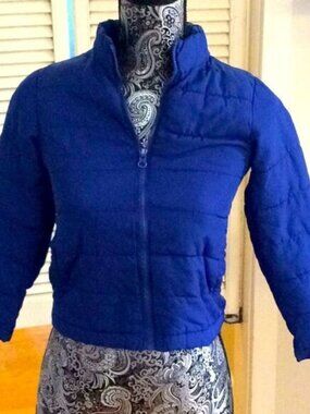 Navy soft puffer jacket size S 6/7